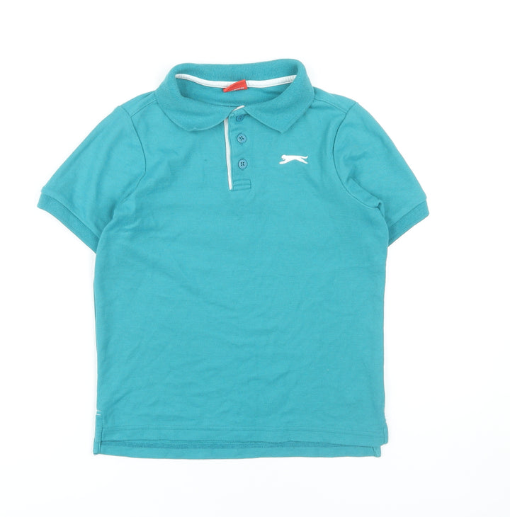Slazenger Boys Polo Shirt Blue 9-10 Years Short Sleeve