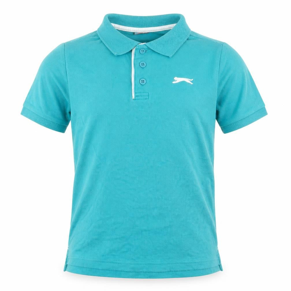 Slazenger Boys Polo Shirt Blue 9-10 Years Short Sleeve
