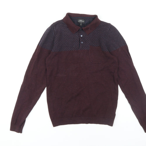Next Men's Brown Collared XS Cotton Jumper