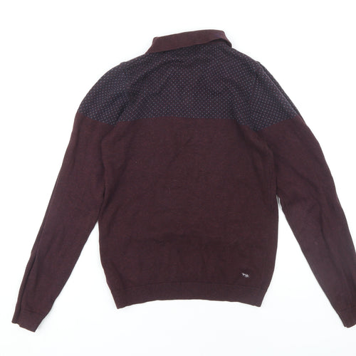 Next Men's Brown Collared XS Cotton Jumper