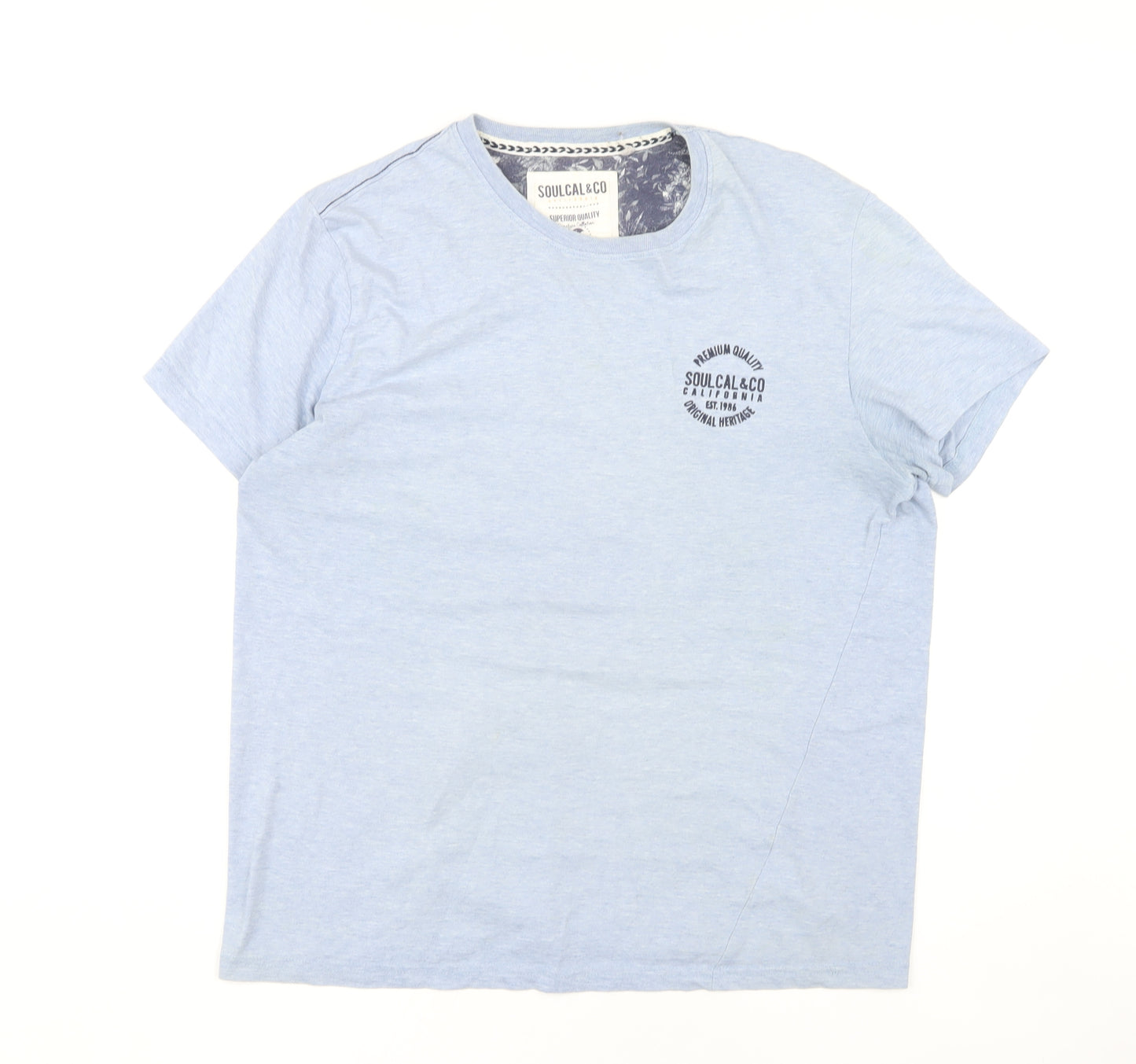 SoulCal & Co Men's Large Blue Crew Neck T-Shirt