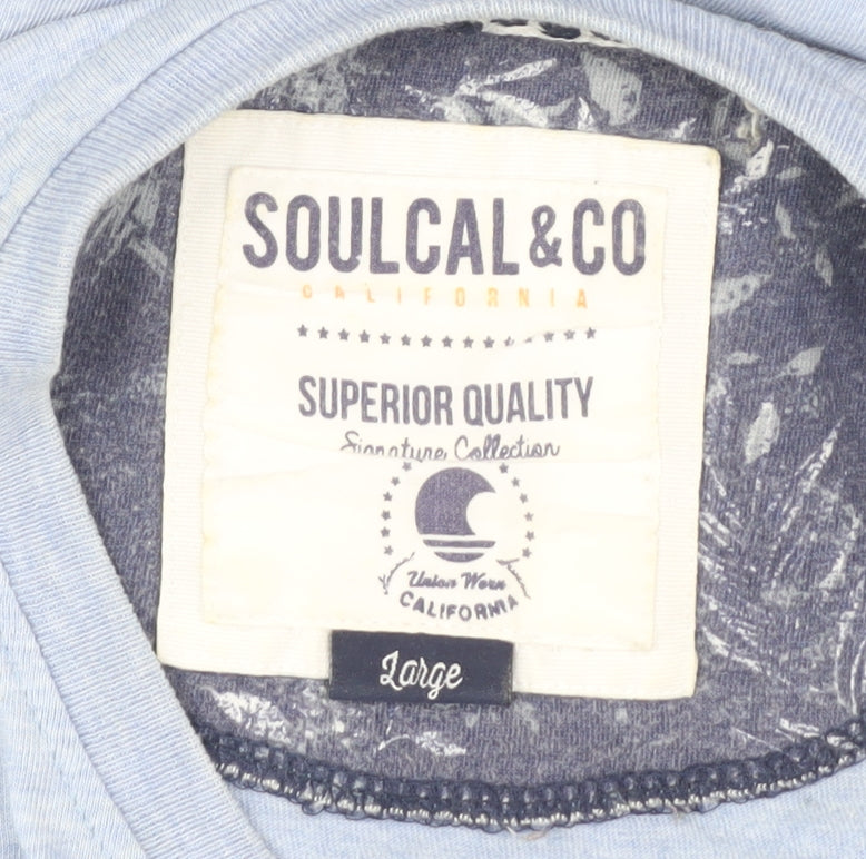 SoulCal & Co Men's Large Blue Crew Neck T-Shirt