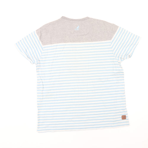 Kangol Men's Medium Grey Blue Striped T-Shirt