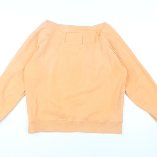 do Women’s Orange Sweatshirt M Logo Raglan Casual
