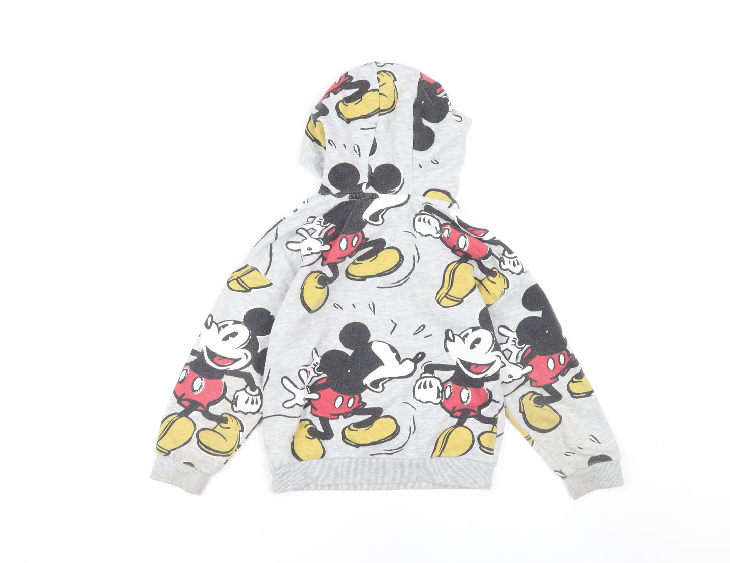 Disney Boys Grey Mickey Mouse Hoodie 6-7Y Pullover Graphic