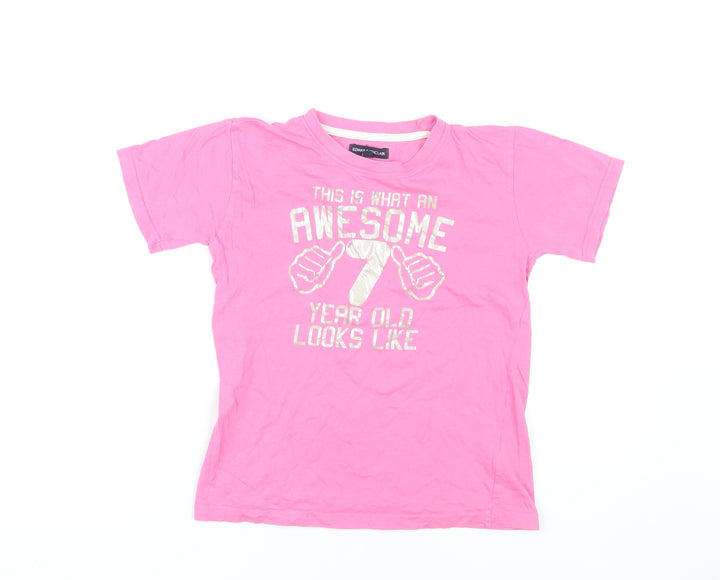 Edward Sinclair Pink Girls T-Shirt 7-8 Years Graphic Print
