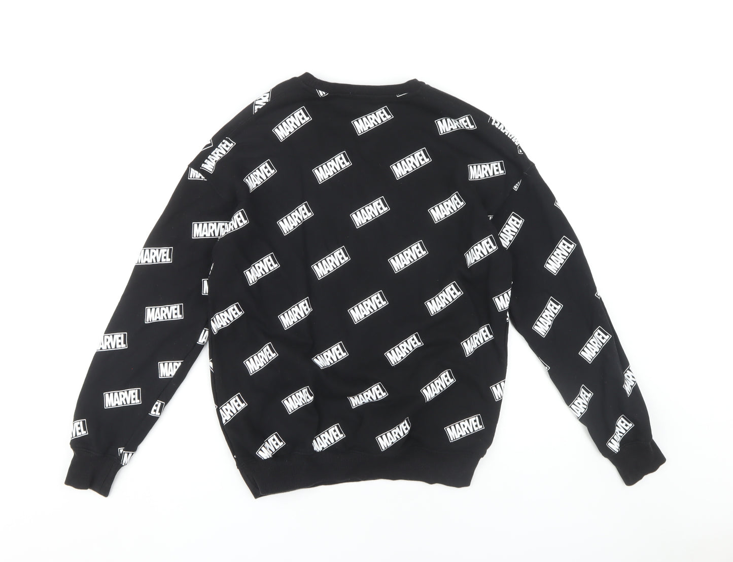 H&M Boys Black Marvel Pullover Sweatshirt 12-14 Years