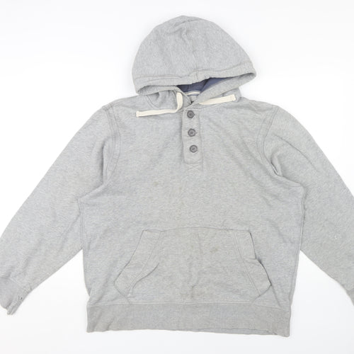 Mantaray Men's Grey Henley Hoodie, Size L
