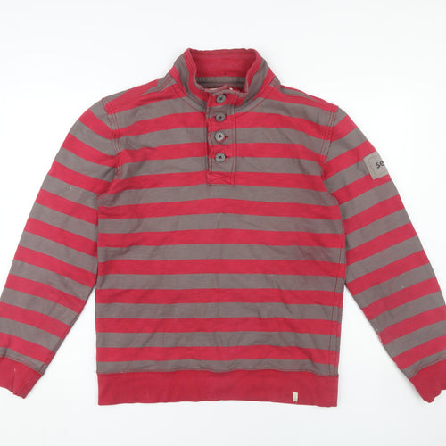 Seasalt Cornwall Men's Red Striped Sweatshirt Size S