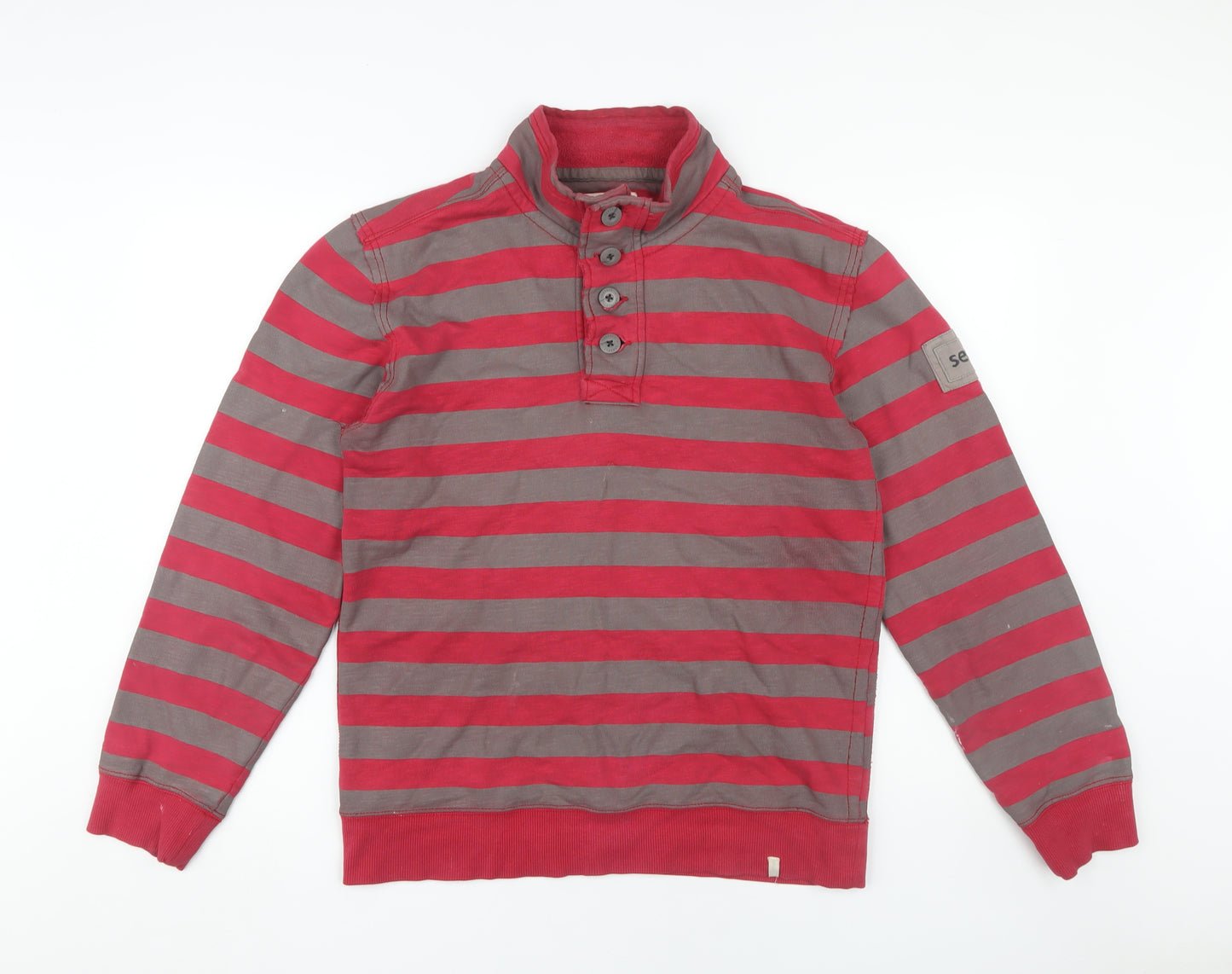Seasalt Cornwall Men's Red Striped Sweatshirt Size S