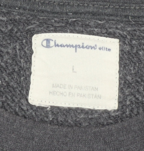 Champion Men's Black Pullover Sweatshirt - Size L