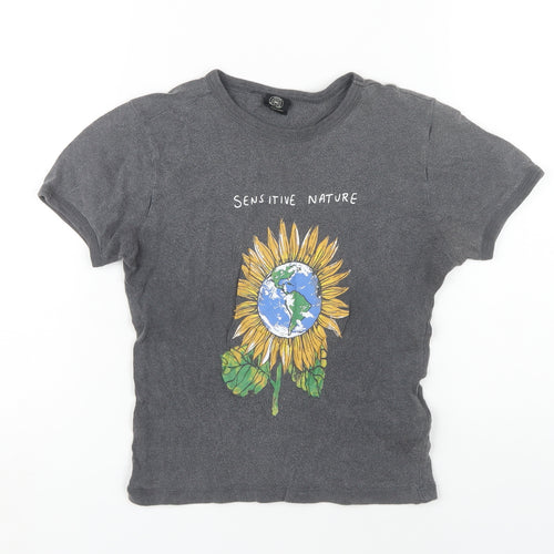 Urban Outfitters Grey Women's T-Shirt, Nature Graphic, S