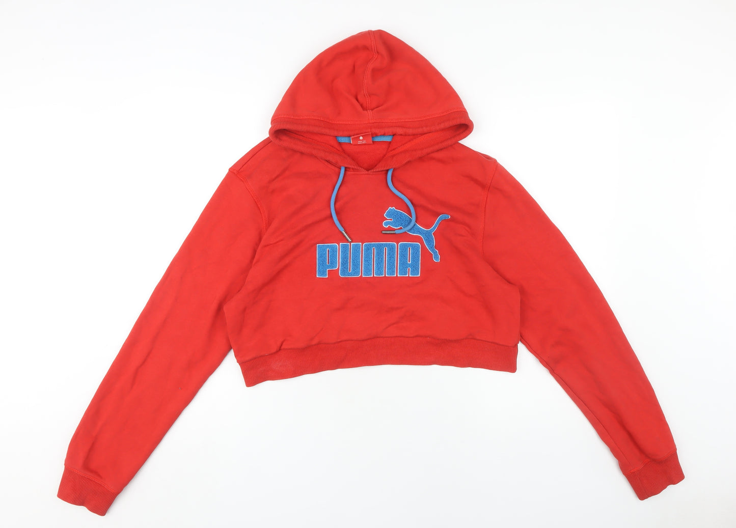 Puma Women's Red Hoodie Size 14 - Logo Pullover