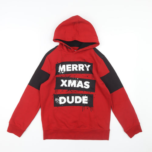 C&A Boys Red Pullover Hoodie - Christmas Style 11-12 Years