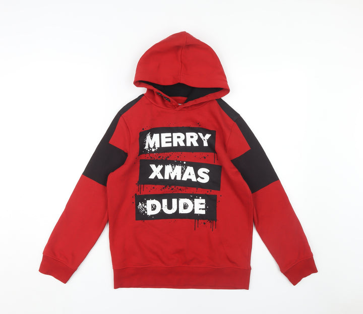 C&A Boys Red Pullover Hoodie - Christmas Style 11-12 Years