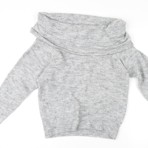 H&M Women Grey Cowl Neck Jumper XS