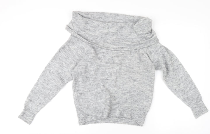 H&M Women Grey Cowl Neck Jumper XS