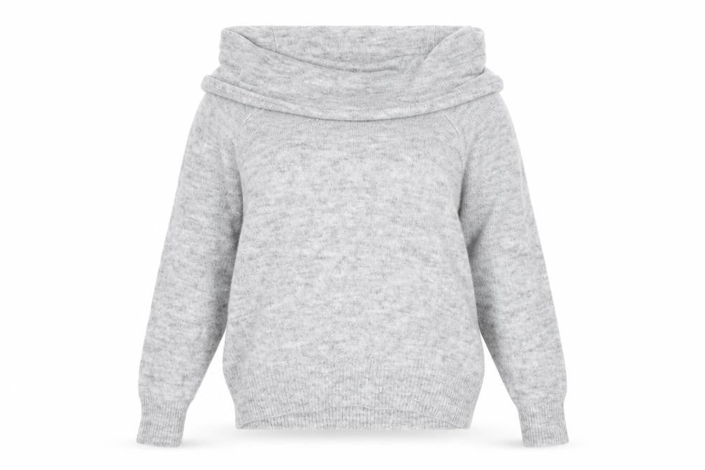 H&M Women Grey Cowl Neck Jumper XS