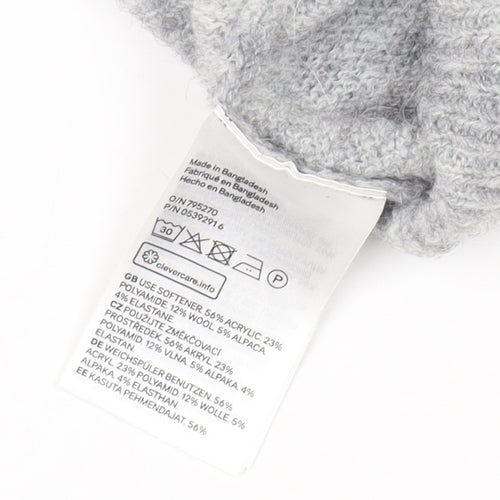 H&M Women Grey Cowl Neck Jumper XS