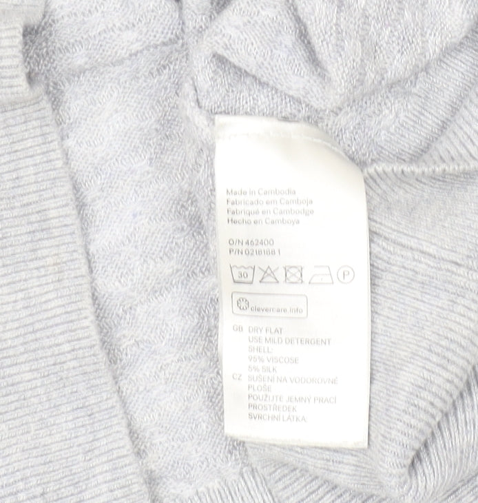 H&M Women's Grey Pullover Jumper, M, Crew Neck