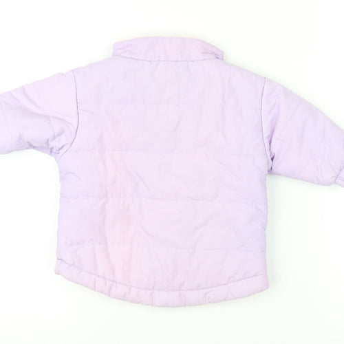 Bruin Girls Purple Puffer Jacket 3-6 Months Lined & Hooded