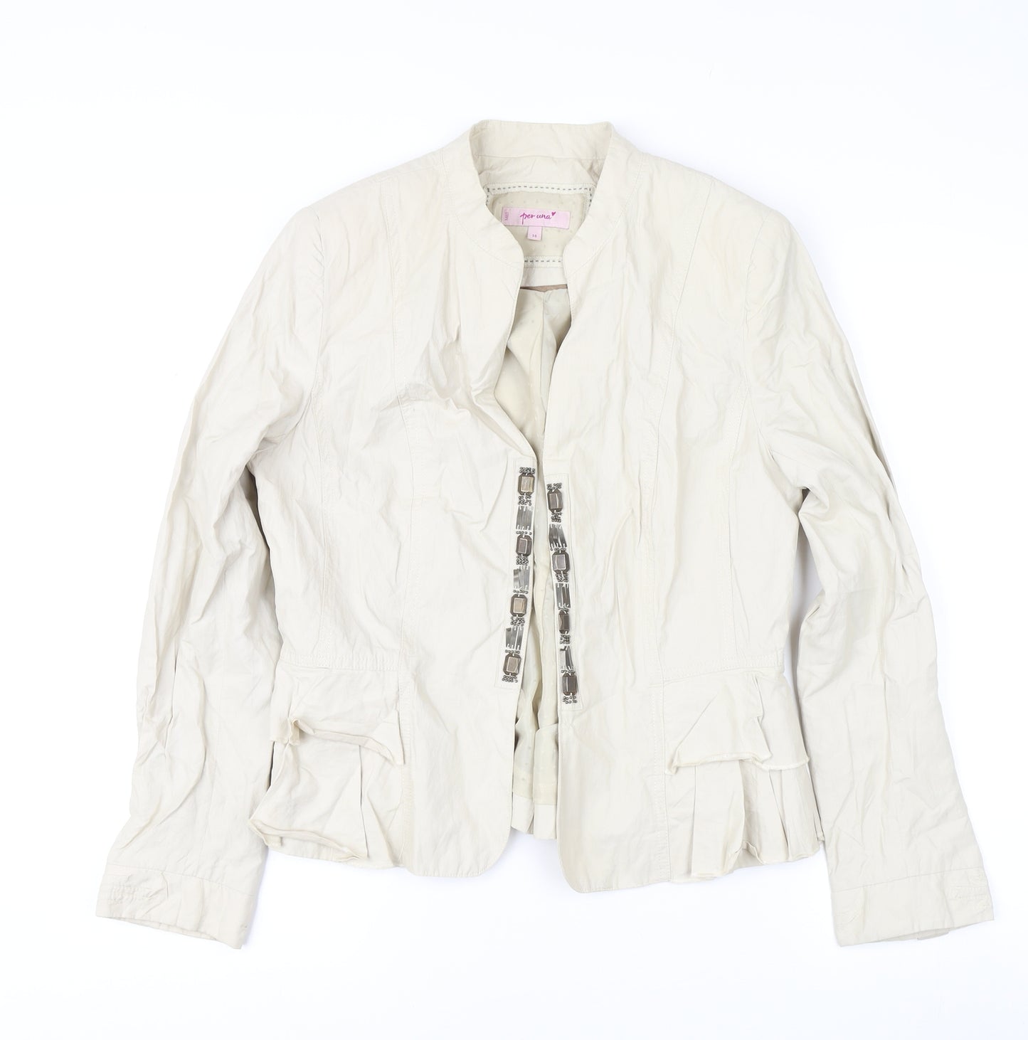 Marks and Spencer Women Beige 14 Per Una Jacket