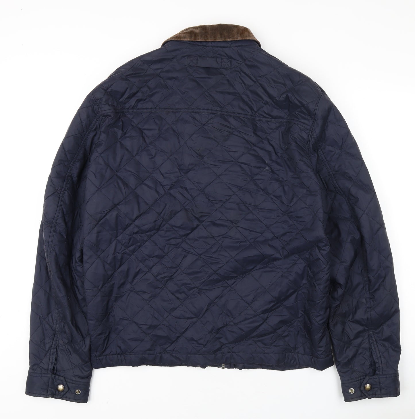 GANT Men's Blue Quilted Jacket, XL, Zip Closure