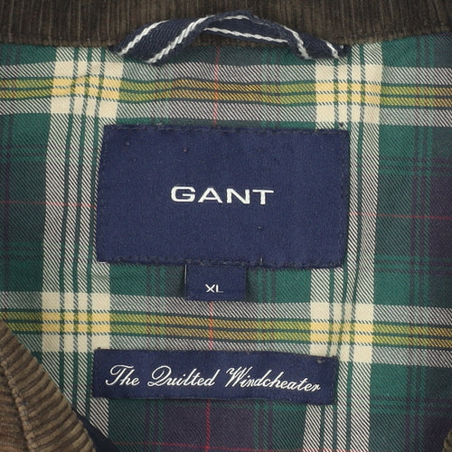 GANT Men's Blue Quilted Jacket, XL, Zip Closure