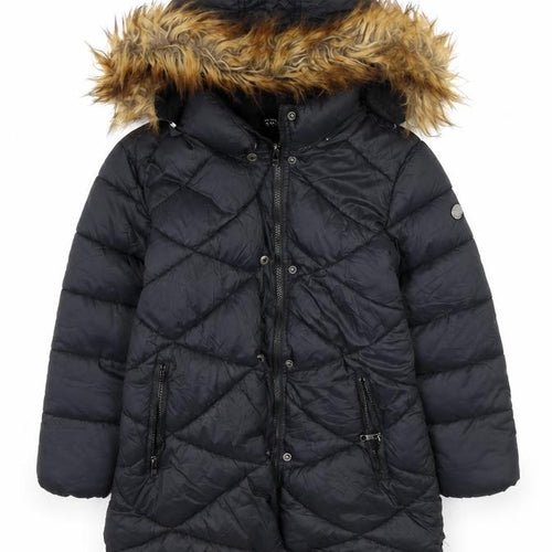 Steve Madden Girls Black Puffer Jacket 7-8Y Hooded Winter