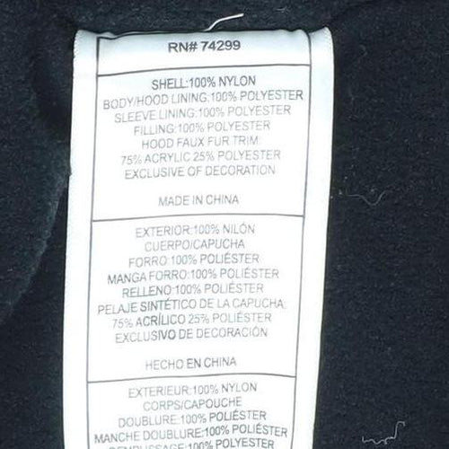 Steve Madden Girls Black Puffer Jacket 7-8Y Hooded Winter