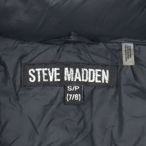 Steve Madden Girls Black Puffer Jacket 7-8Y Hooded Winter