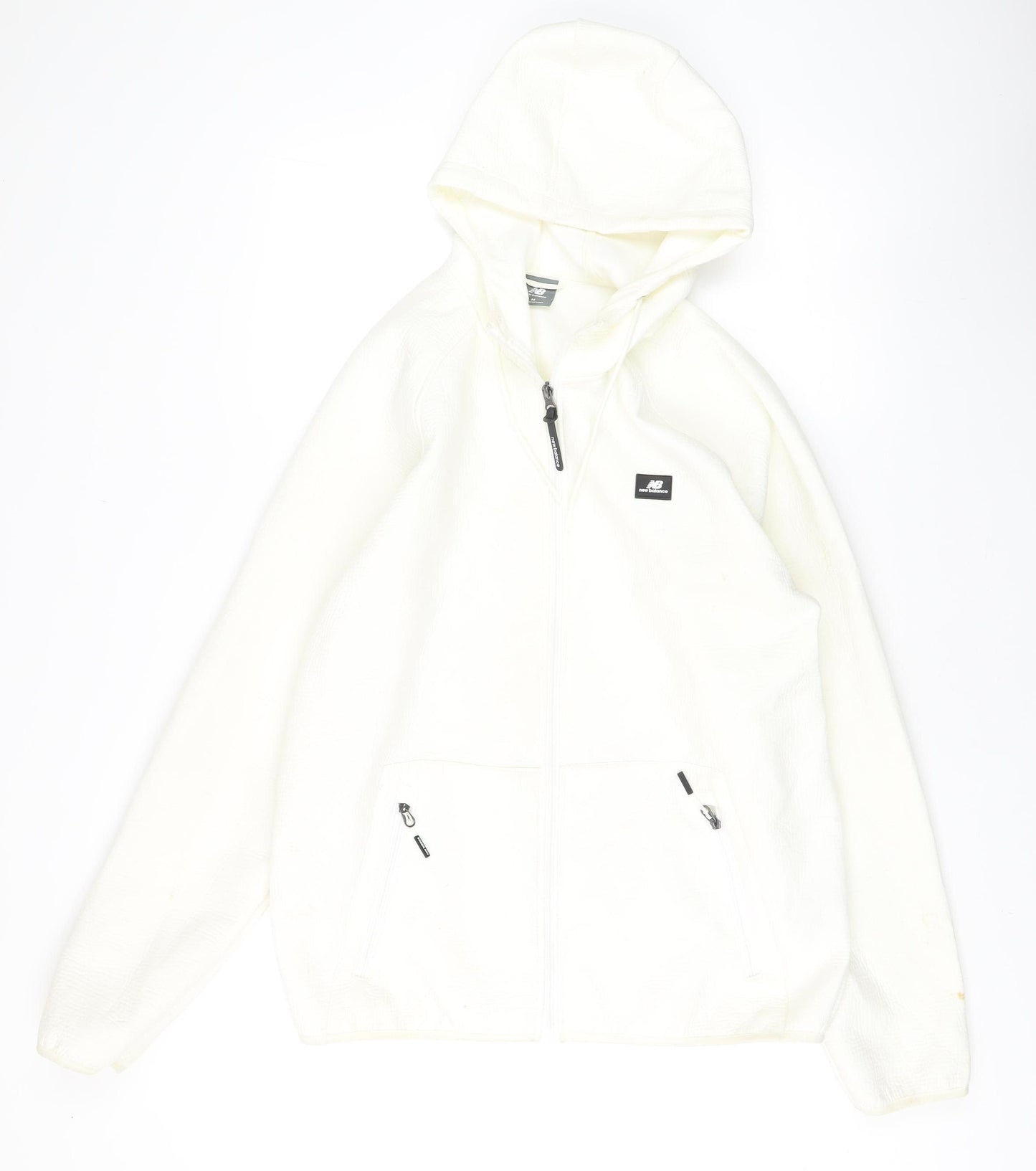 New Balance Men's White Medium Hooded Jacket