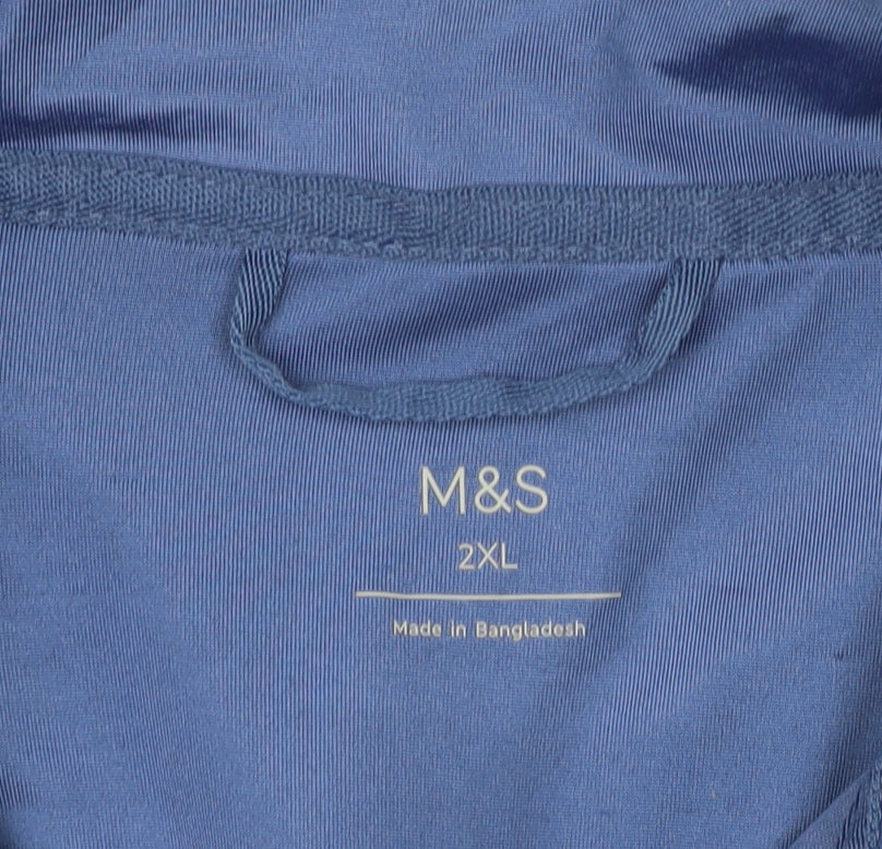 Marks and Spencer Men's Blue 2XL Fleece Jacket