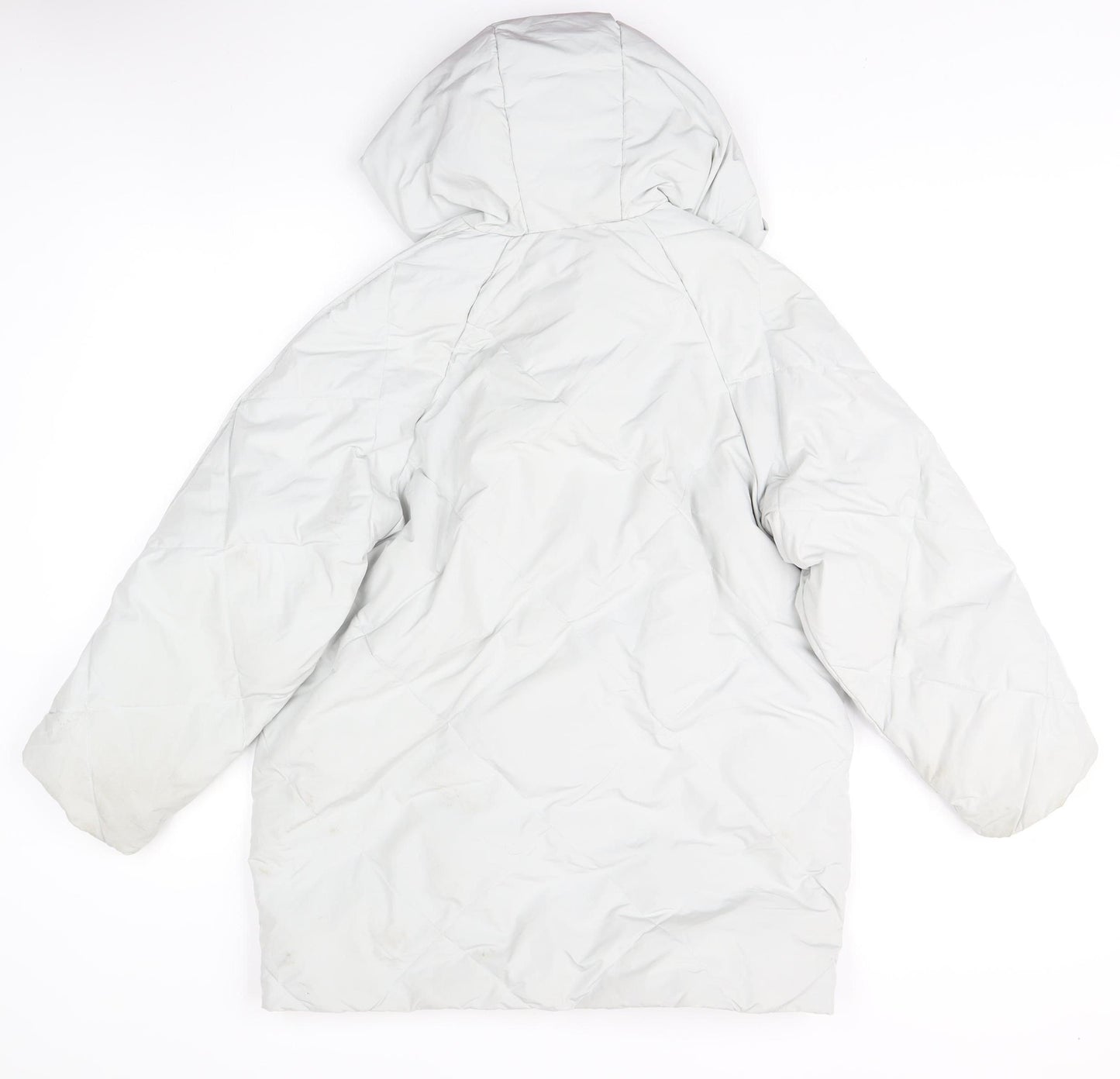 Zara Teens White Hooded Long Coat Size 10