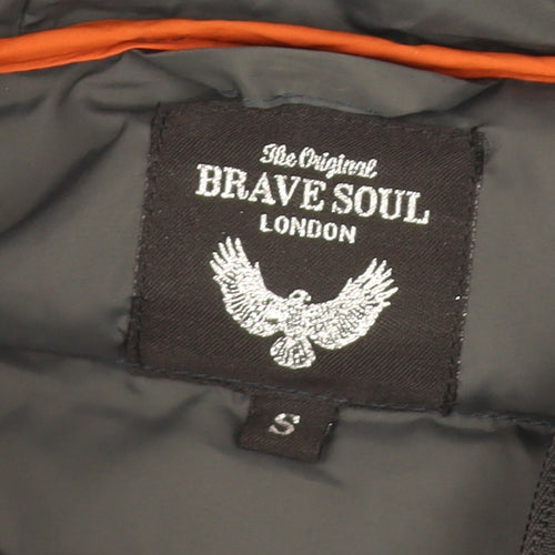 Brave Soul Women's Blue Puffer Jacket, Size S, Winter Essential