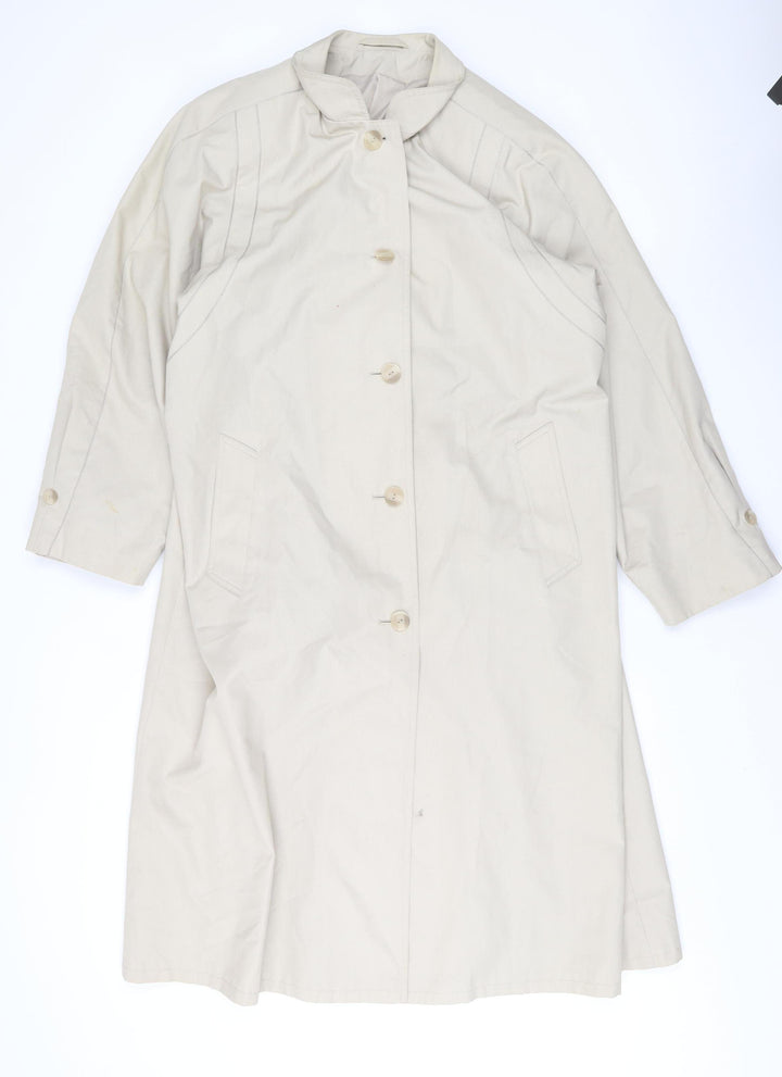 St Michael Women's Beige Long Coat Size 16 Vintage
