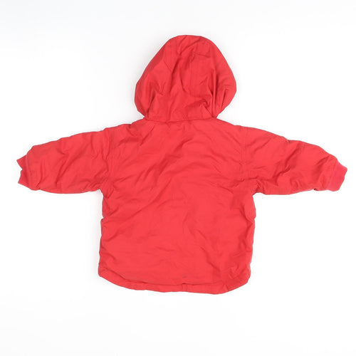 JoJo Maman Bébé Boys Red Puffer Jacket, Size 12-18 Months