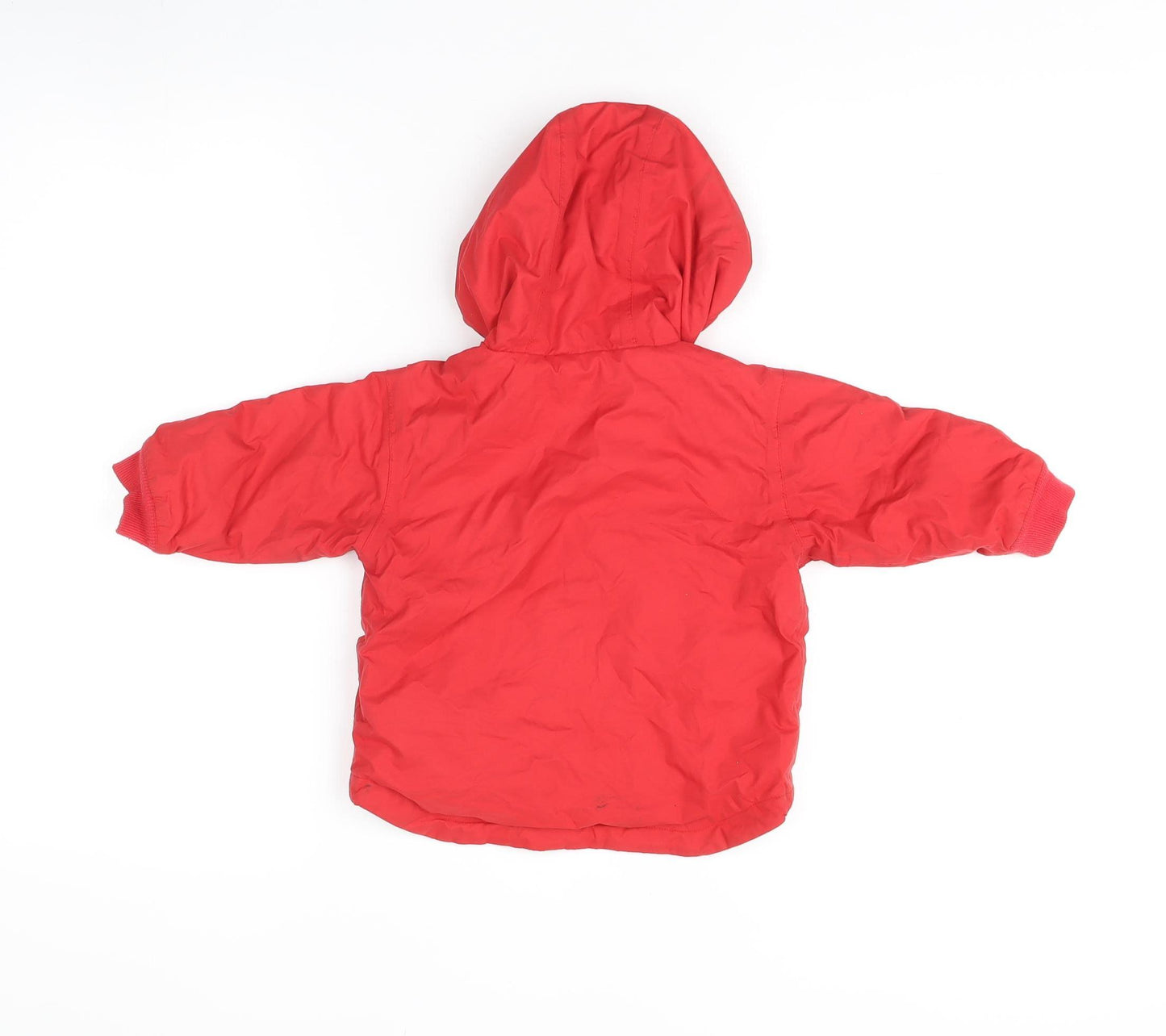 JoJo Maman Bébé Boys Red Puffer Jacket, Size 12-18 Months