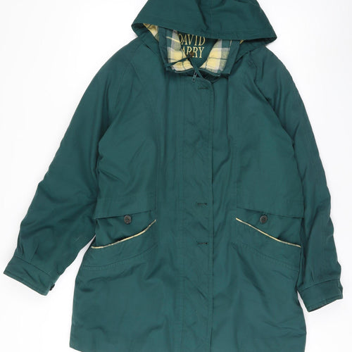 David Barry Women's Green Parka Jacket Size 14