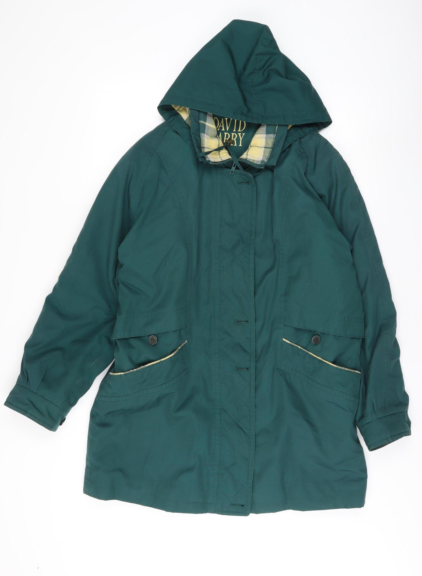 David Barry Women's Green Parka Jacket Size 14