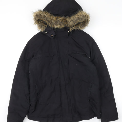 Alfani Women's Black Puffer Jacket with Hood, Size S