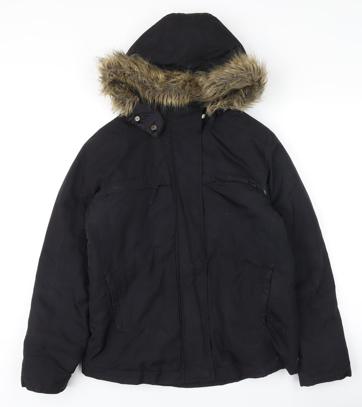 Alfani Women's Black Puffer Jacket with Hood, Size S