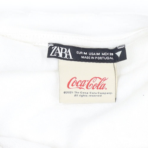 Zara Coca-Cola Unisex White T-Shirt Medium