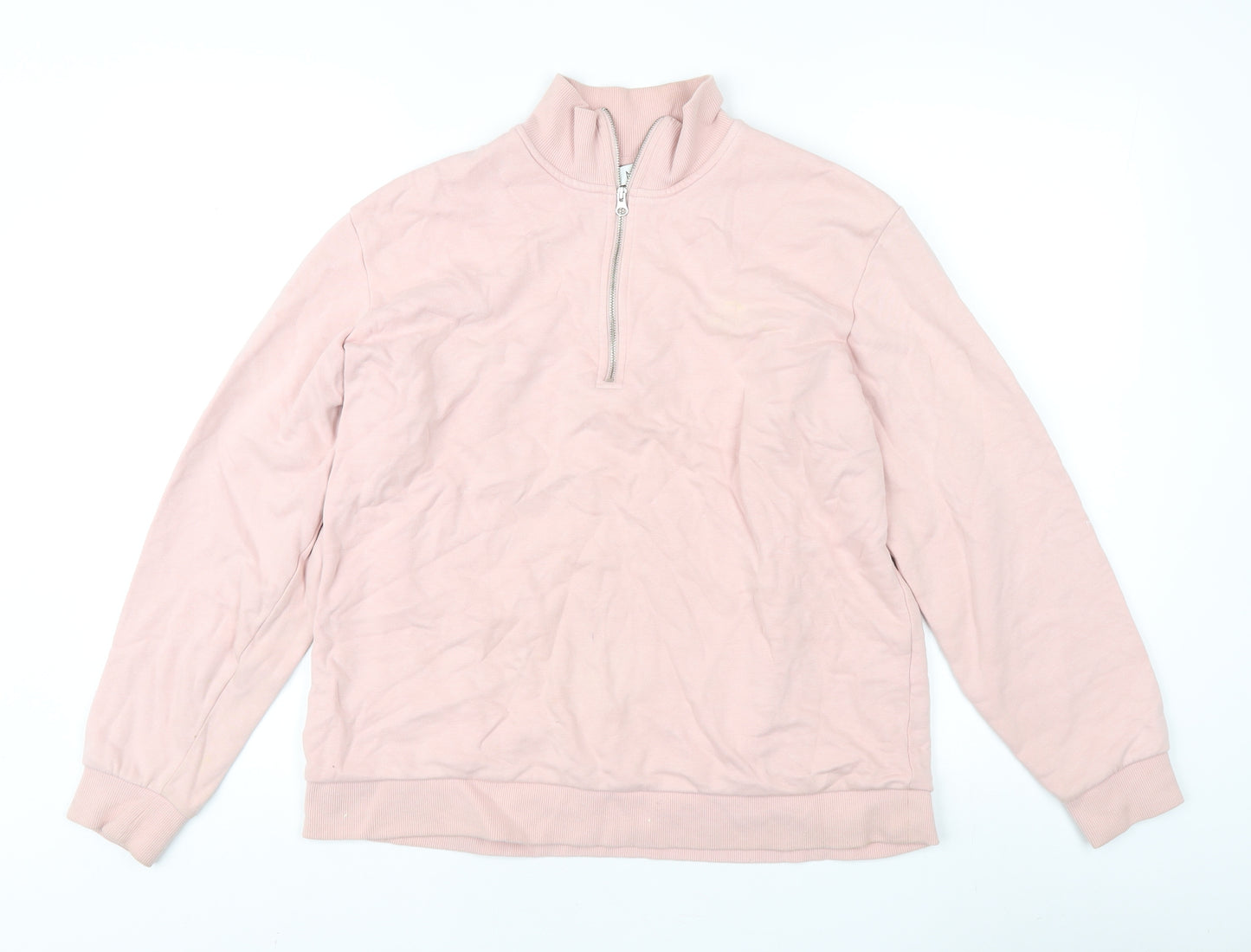 Marks and Spencer Women's Pink Full Zip Mock Neck Jumper
