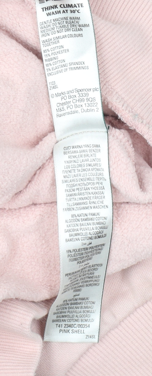 Marks and Spencer Women's Pink Full Zip Mock Neck Jumper