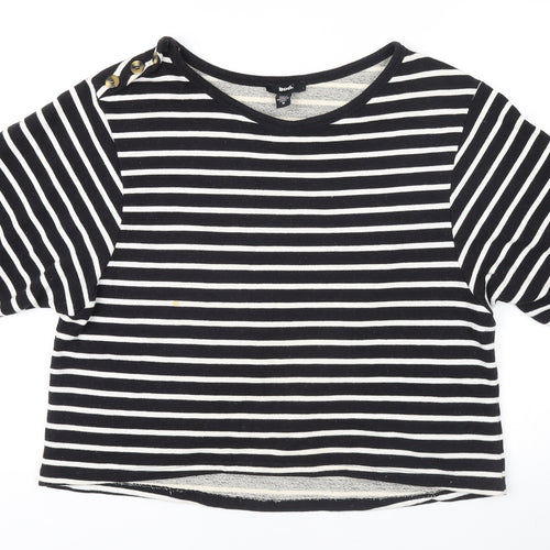 BDG Women's Black Striped Pullover Jumper M