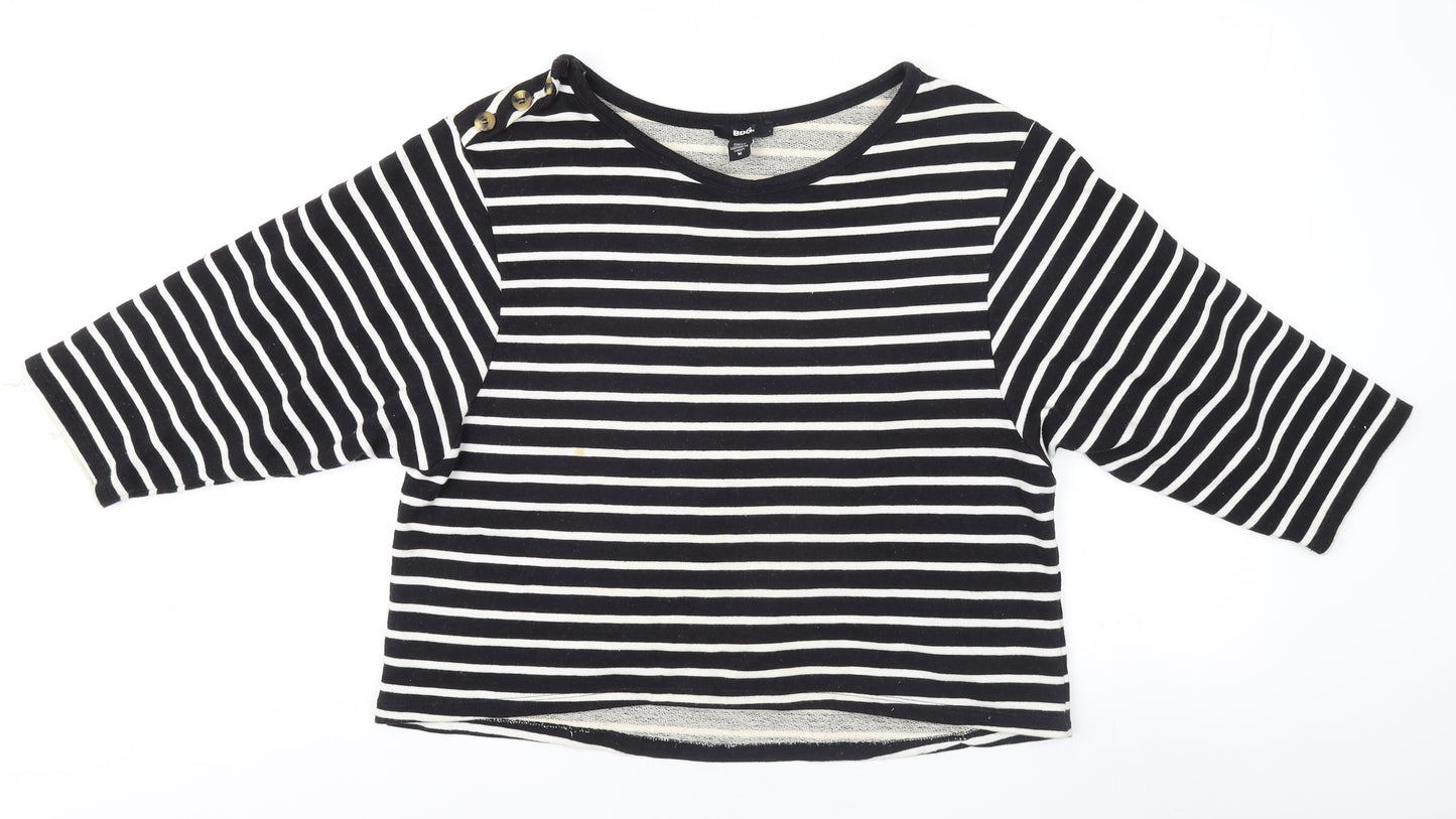 BDG Women's Black Striped Pullover Jumper M