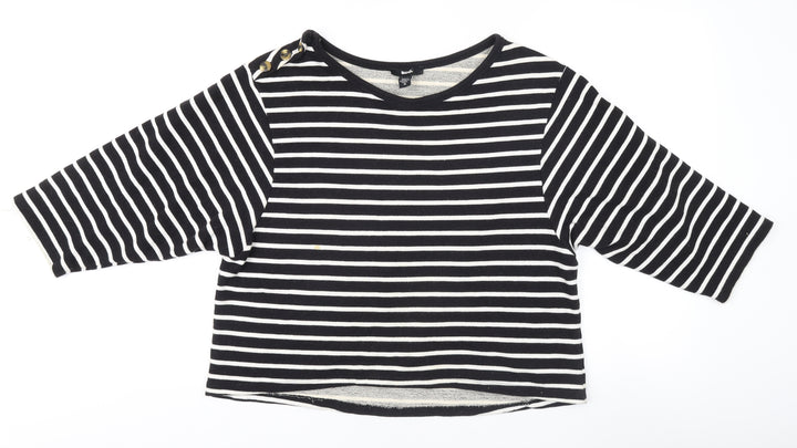 BDG Women's Black Striped Pullover Jumper M