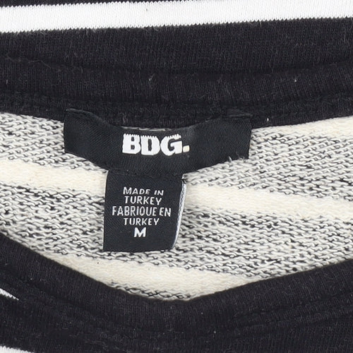 BDG Women's Black Striped Pullover Jumper M