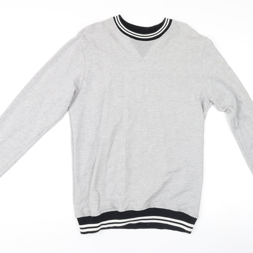 Another Influence Men's Grey Medium Pullover Crew Neck Jumper